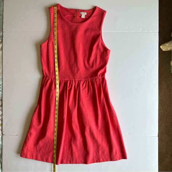 J. Crew Daybreak Fit and Flare Dress Sleeveless Coral Orange Women's M Preppy - Picture 10 of 10